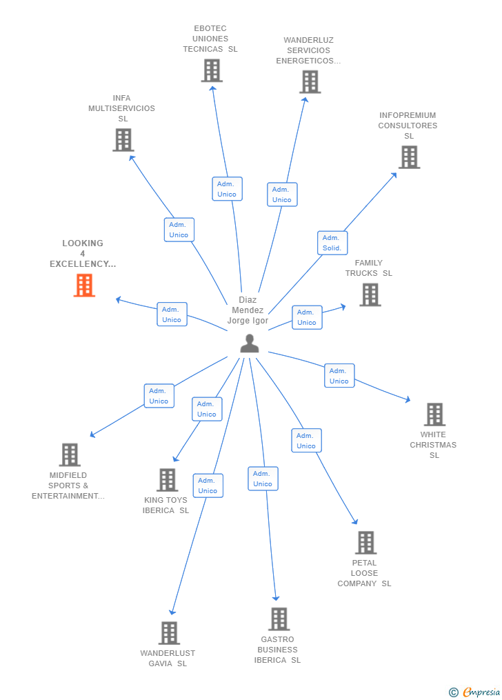 Vinculaciones societarias de LOOKING 4 EXCELLENCY SL