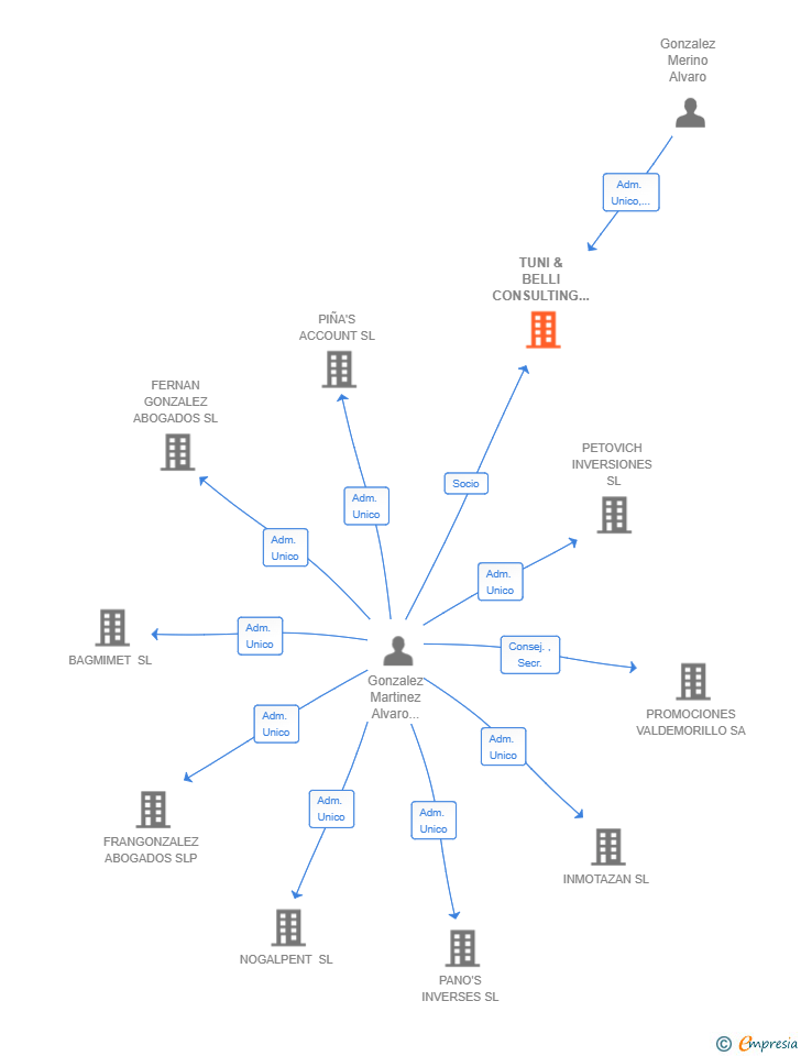 Vinculaciones societarias de TUNI & BELLI CONSULTING SLP