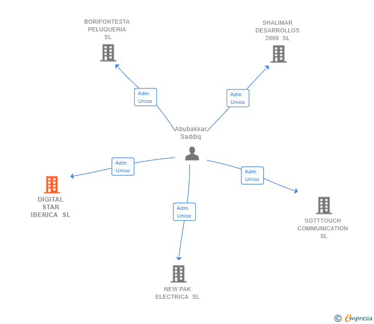 Vinculaciones societarias de DIGITAL STAR IBERICA SL