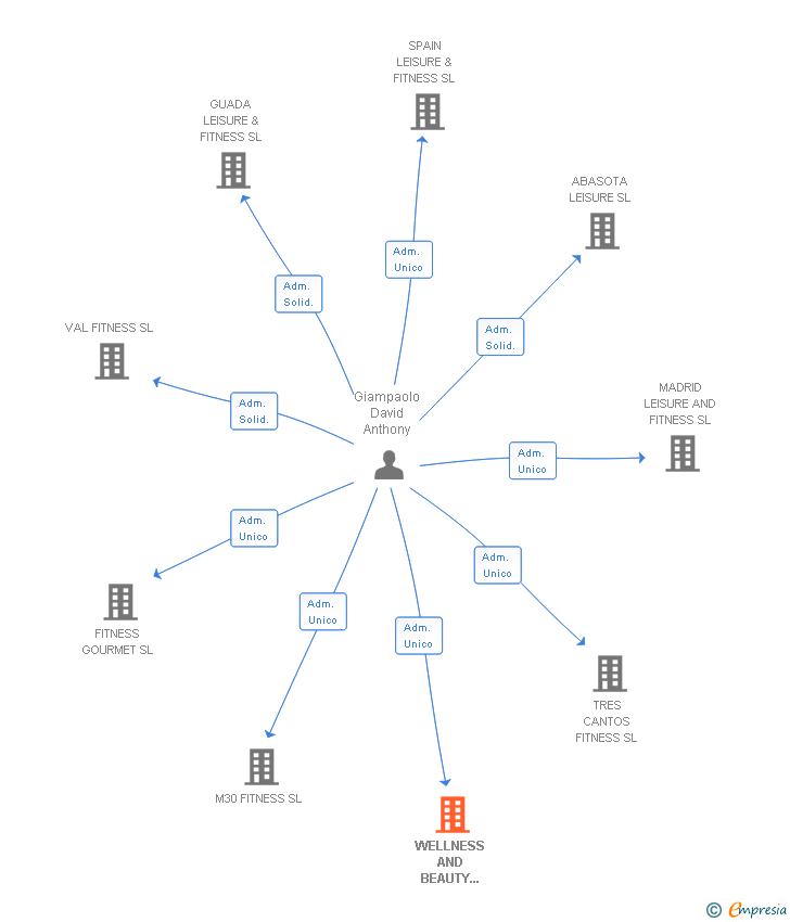 Vinculaciones societarias de WELLNESS AND BEAUTY TOTAL SL