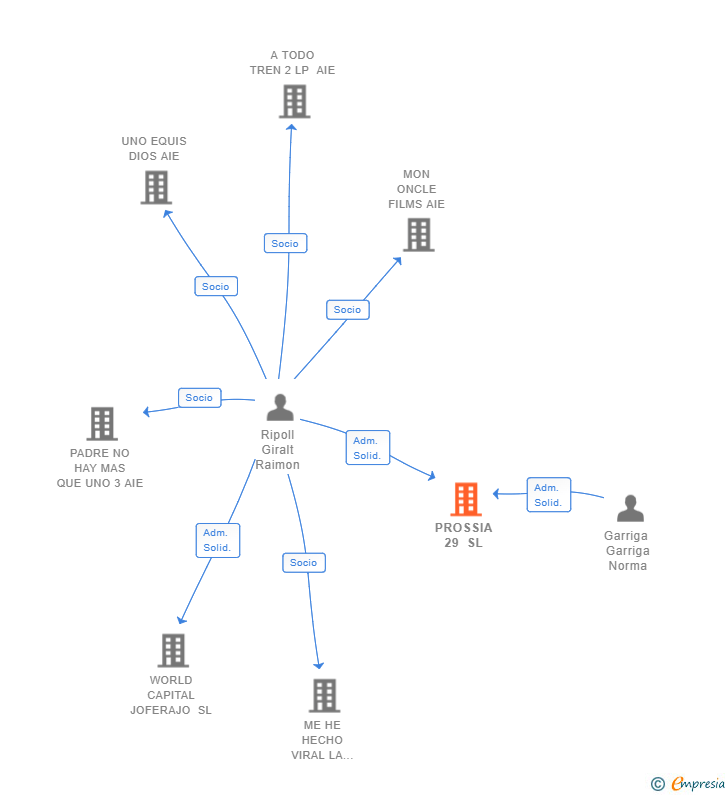 Vinculaciones societarias de PROSSIA 29 SL