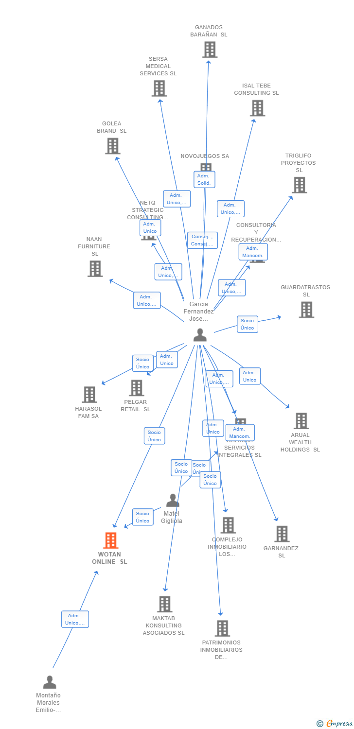 Vinculaciones societarias de WOTAN ONLINE SL