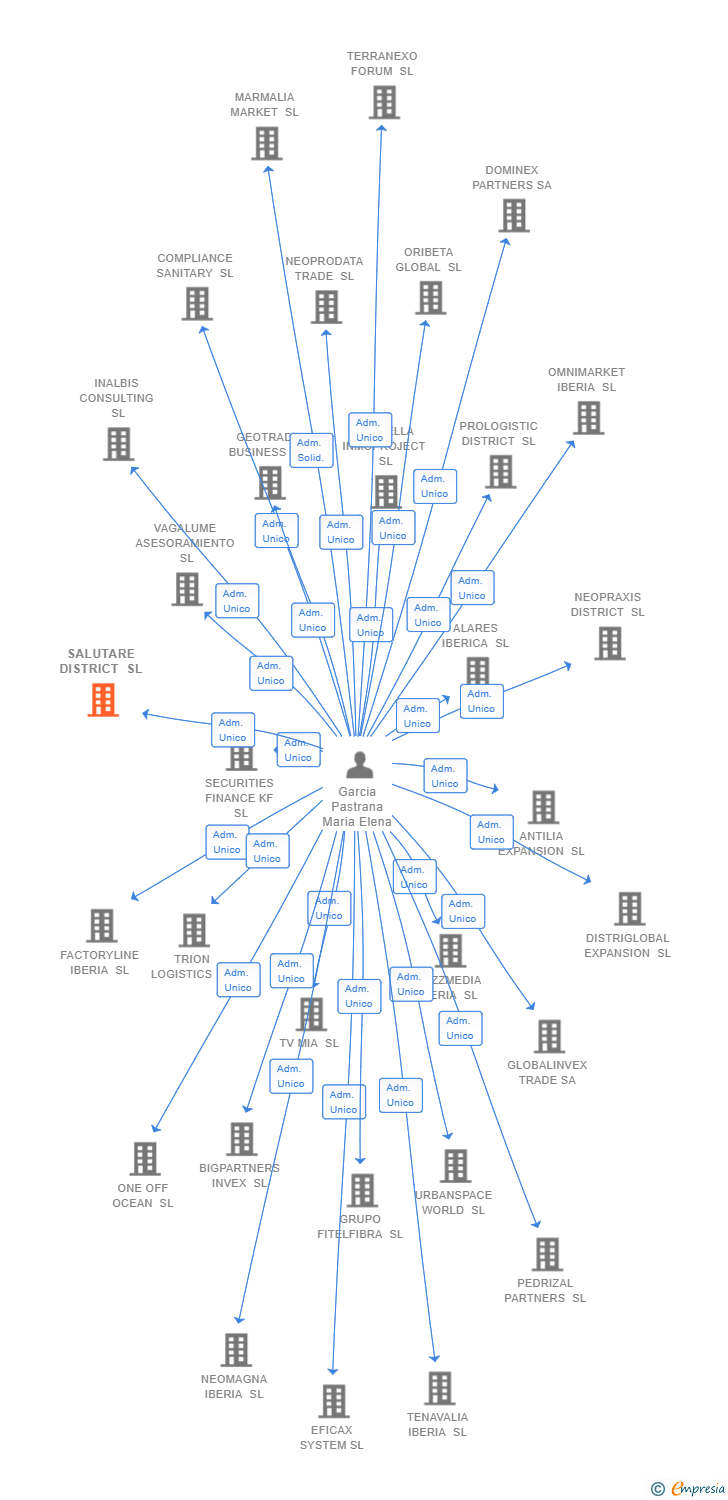 Vinculaciones societarias de SALUTARE DISTRICT SL