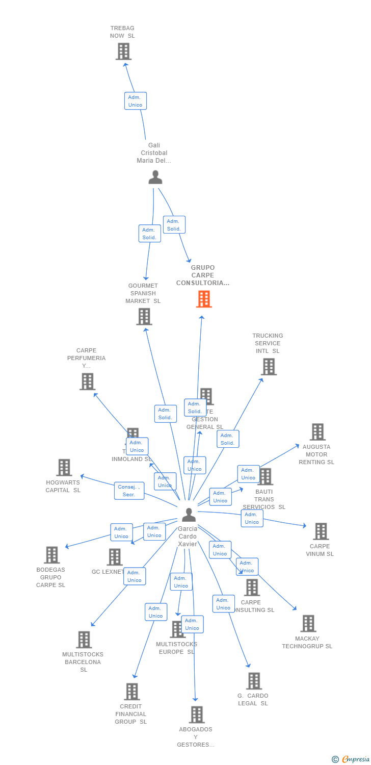 Vinculaciones societarias de GRUPO CARPE CONSULTORIA GENERAL SL