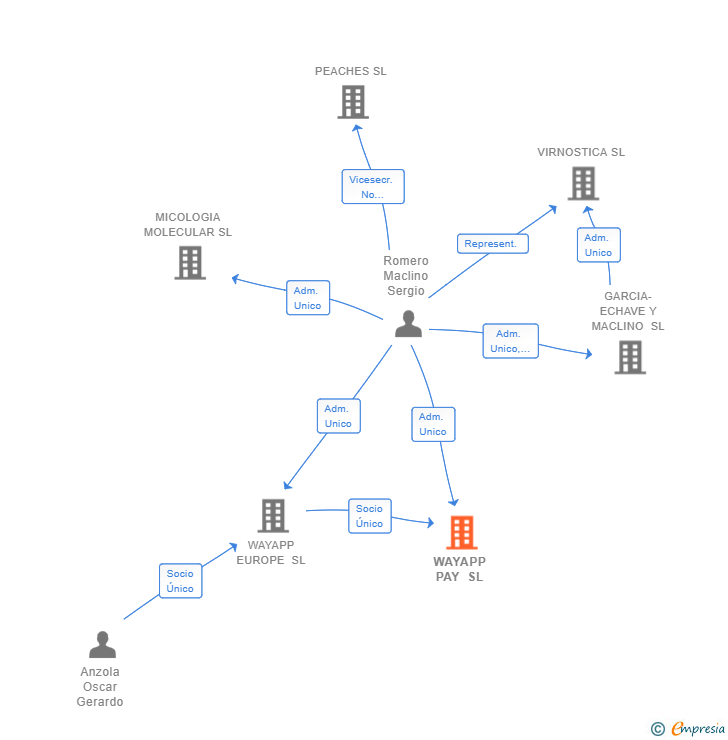 Vinculaciones societarias de WAYAPP PAY SL
