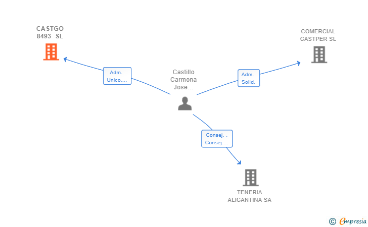 Vinculaciones societarias de CASTGO 8493 SL