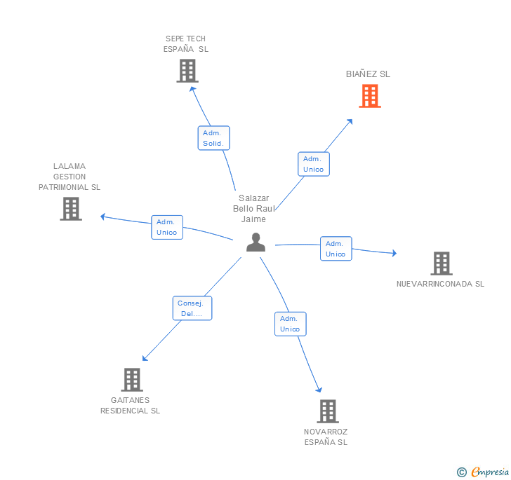 Vinculaciones societarias de BIAÑEZ SL