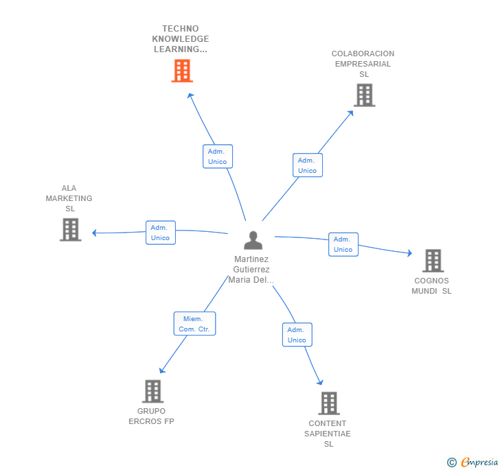 Vinculaciones societarias de TECHNO KNOWLEDGE LEARNING SYSTEM SL