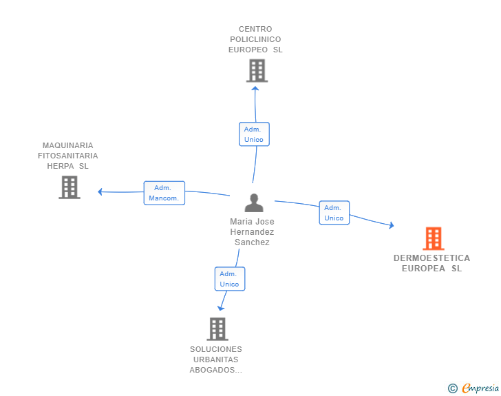 Vinculaciones societarias de DERMOESTETICA EUROPEA SL