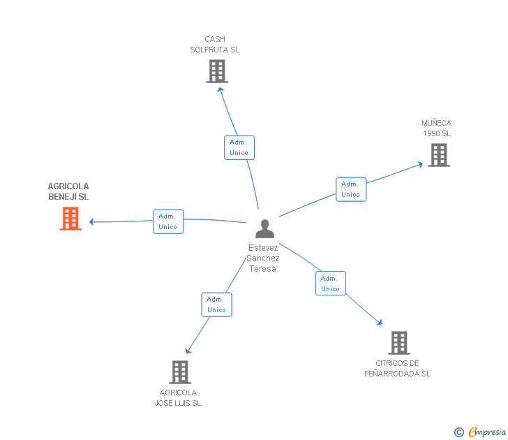 Vinculaciones societarias de AGRICOLA BENEJI SL