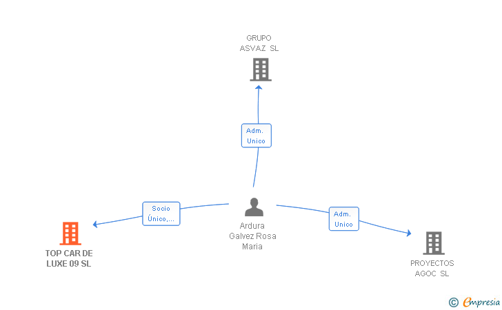 Vinculaciones societarias de TOP CAR DE LUXE 09 SL
