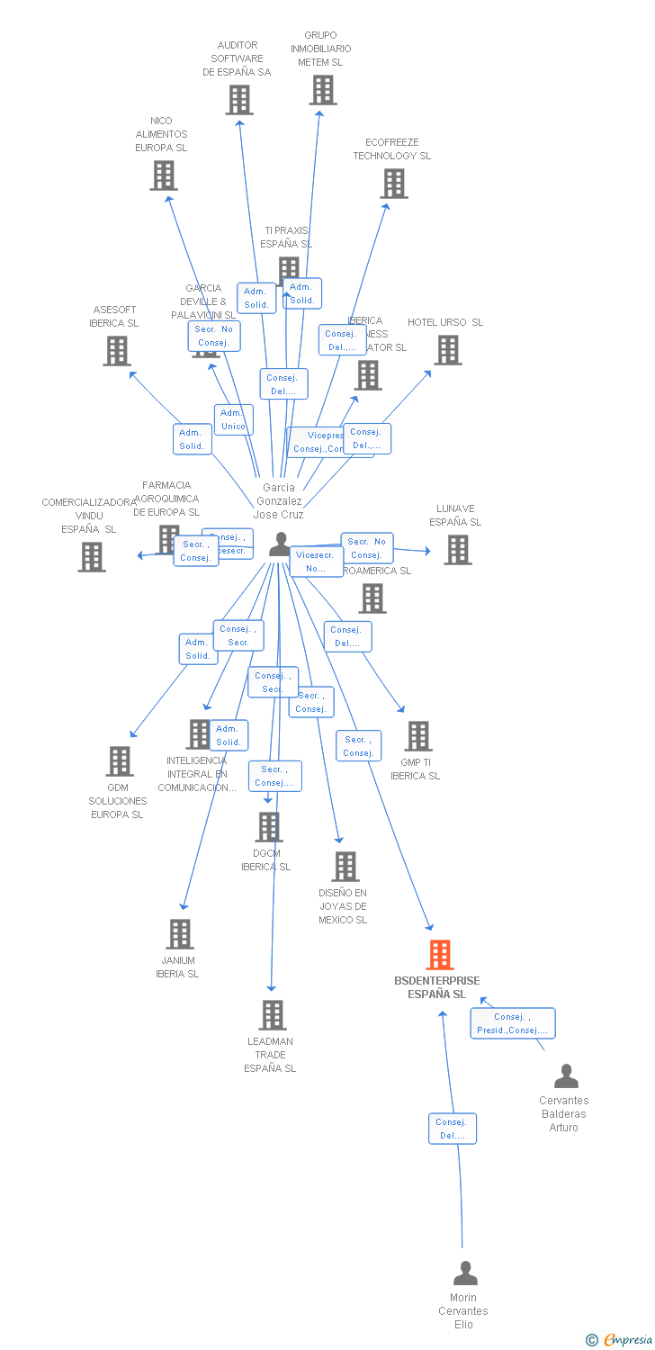 Vinculaciones societarias de BSDENTERPRISE ESPAÑA SL