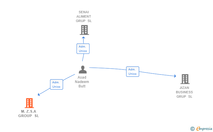 Vinculaciones societarias de M.Z.S.A GROUP SL