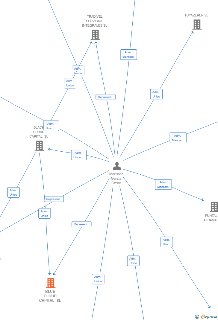 Vinculaciones societarias de BLUE CLOUD CAPITAL SL