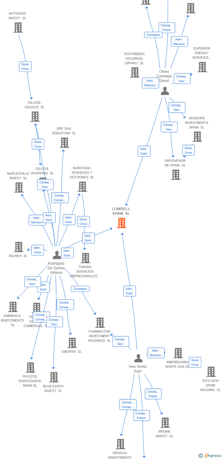 Vinculaciones societarias de LOWDELL SPAIN SL