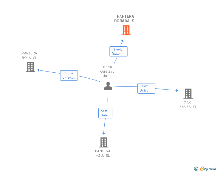 Vinculaciones societarias de PANTERA DORADA SL