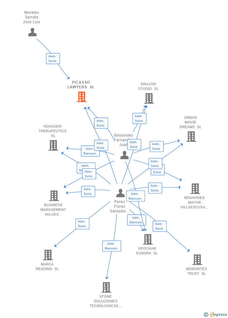 Vinculaciones societarias de PICASSO LAWYERS SL