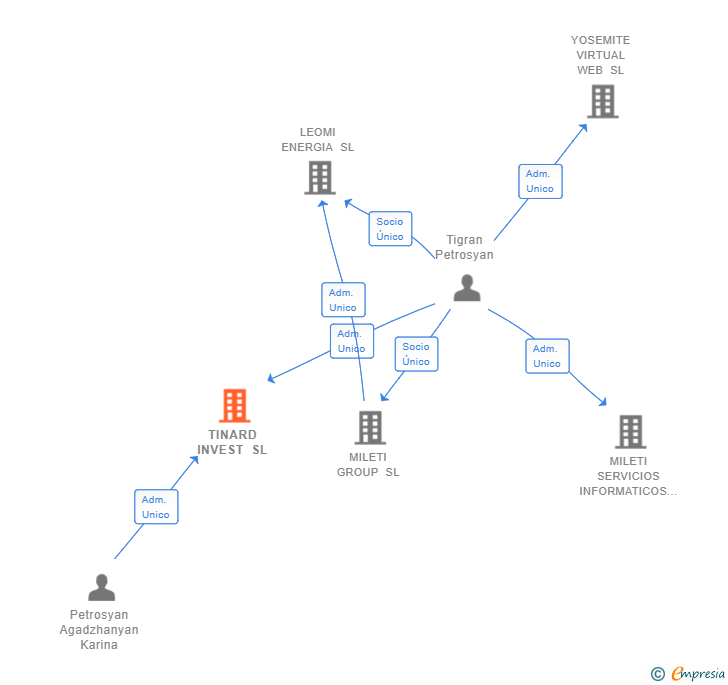 Vinculaciones societarias de TINARD INVEST SL