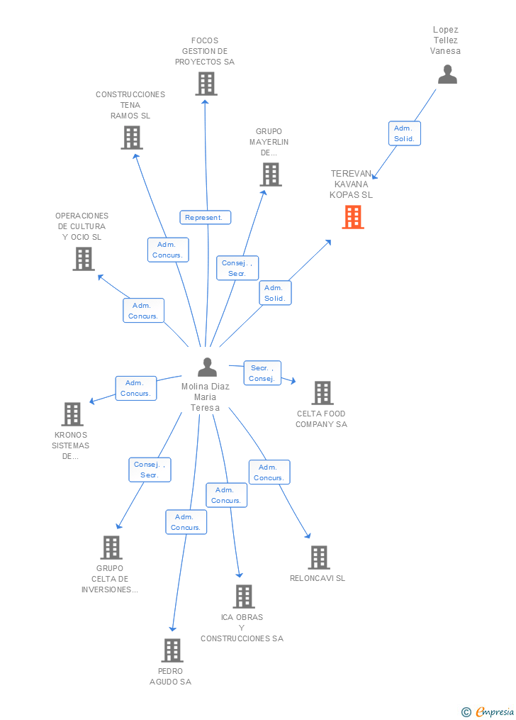 Vinculaciones societarias de TEREVAN KAVANA KOPAS SL
