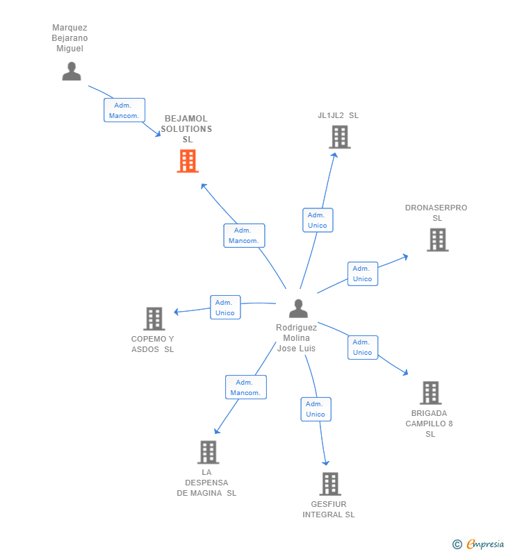 Vinculaciones societarias de BEJAMOL SOLUTIONS SL