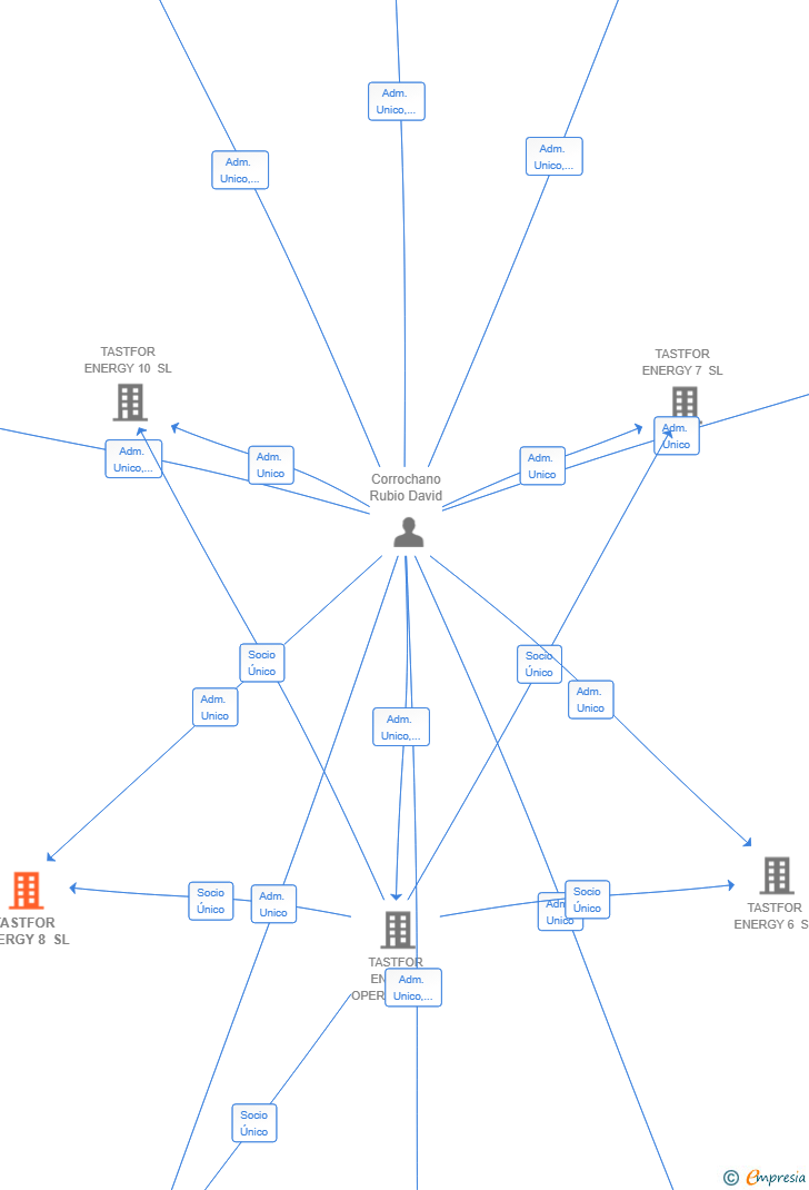 Vinculaciones societarias de TASTFOR ENERGY 8 SL
