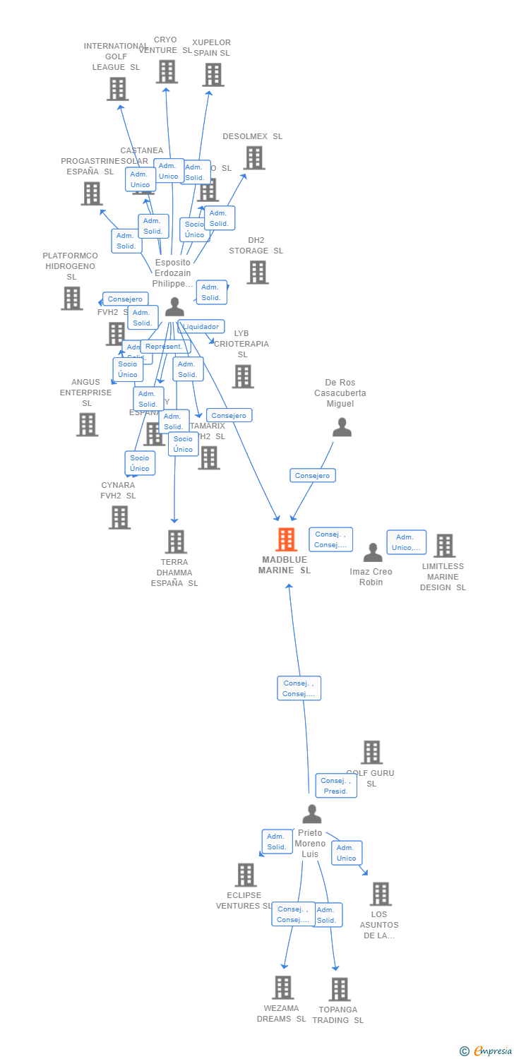 Vinculaciones societarias de DHAMMA BLUE SL