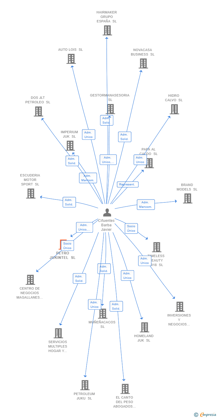 Vinculaciones societarias de PETRO JUKINTEL SL