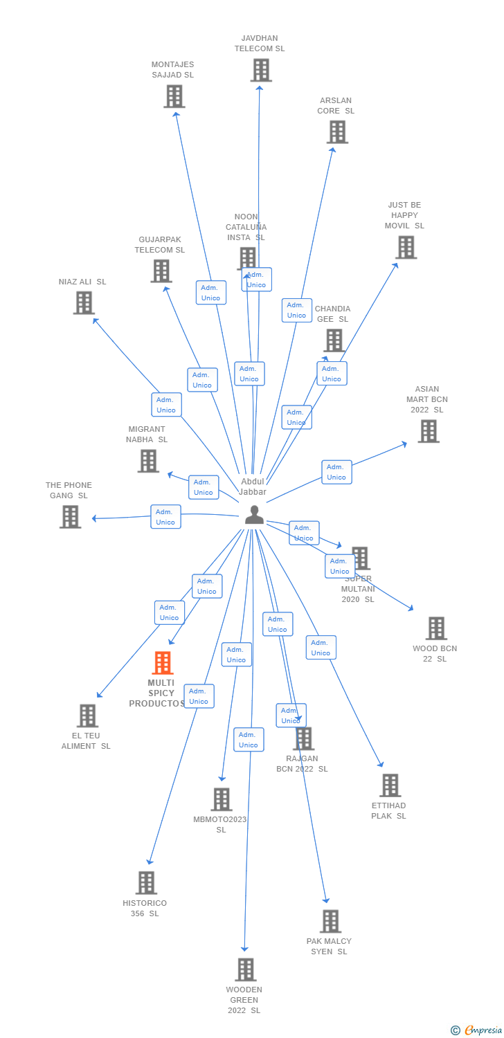 Vinculaciones societarias de MULTI SPICY PRODUCTOS SL
