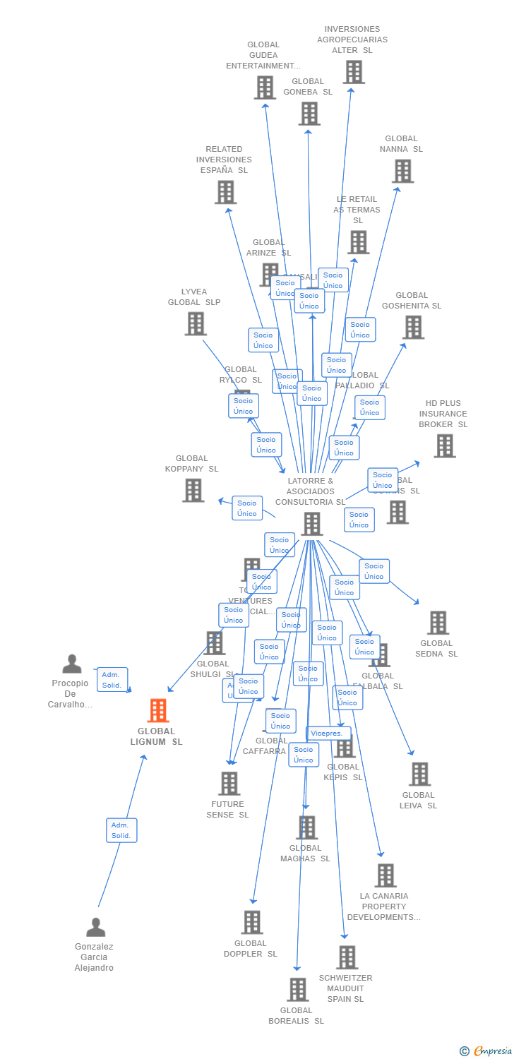 Vinculaciones societarias de GLOBAL LIGNUM SL