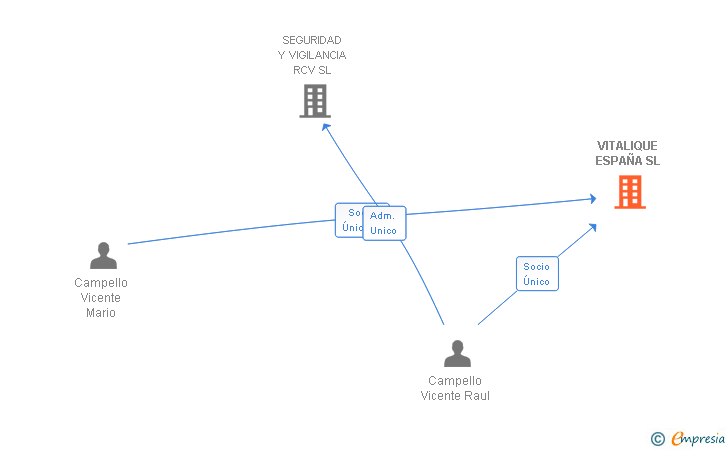 Vinculaciones societarias de VITALIQUE ESPAÑA SL