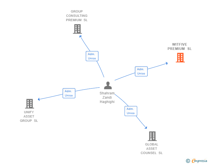 Vinculaciones societarias de WITFIVE PREMIUM SL