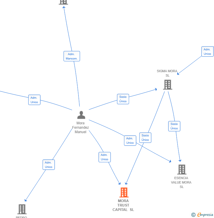 Vinculaciones societarias de MORA TRUST CAPITAL SL
