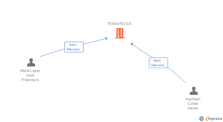 Vinculaciones societarias de TESAURO SA