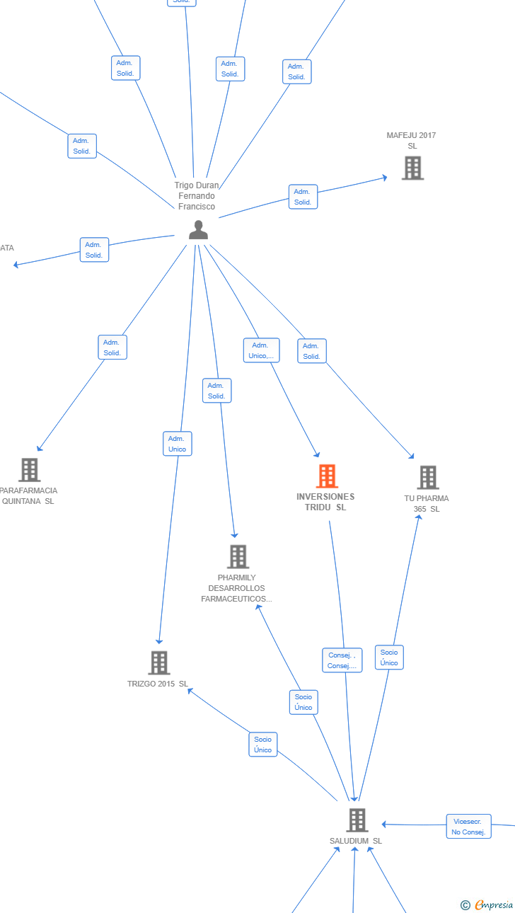 Vinculaciones societarias de INVERSIONES TRIDU SL