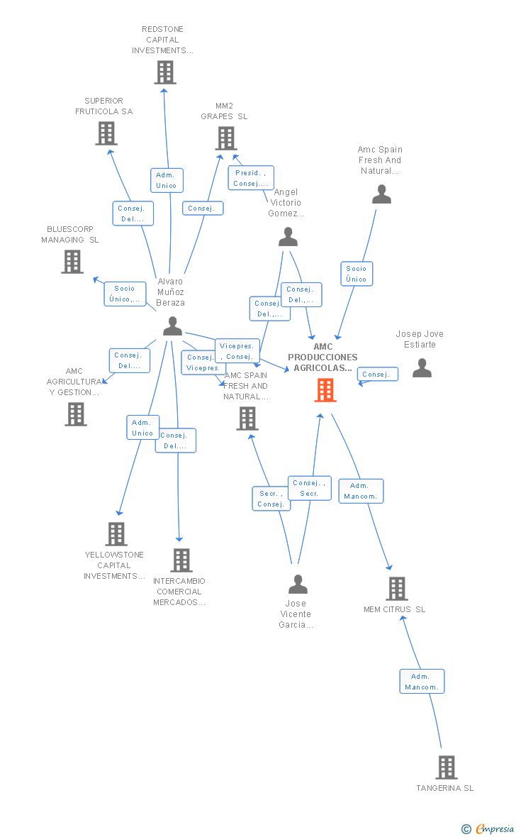 Vinculaciones societarias de AM FRESH CITRUS FARMING SL