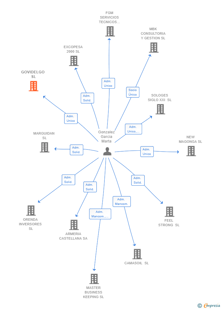 Vinculaciones societarias de GOVIDELGO SL