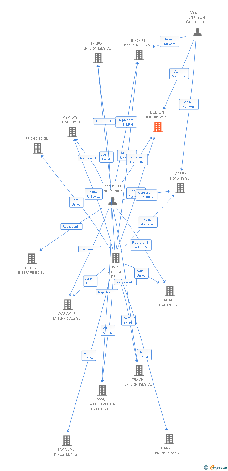 Vinculaciones societarias de LEBION HOLDINGS SL