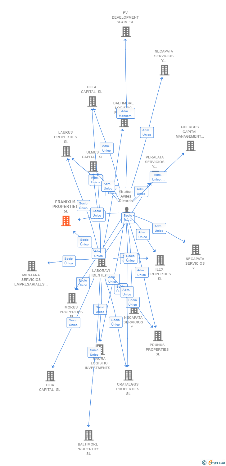 Vinculaciones societarias de FRANIXUS PROPERTIES SL