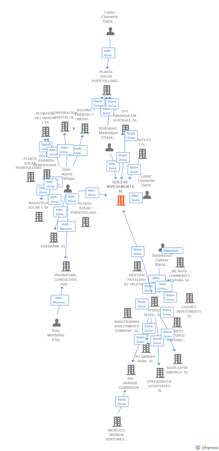 Vinculaciones societarias de GULEVE INVESTMENTS SL