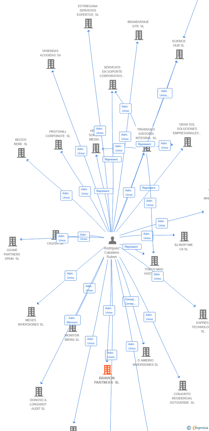 Vinculaciones societarias de BRAVION PARTNERS SL