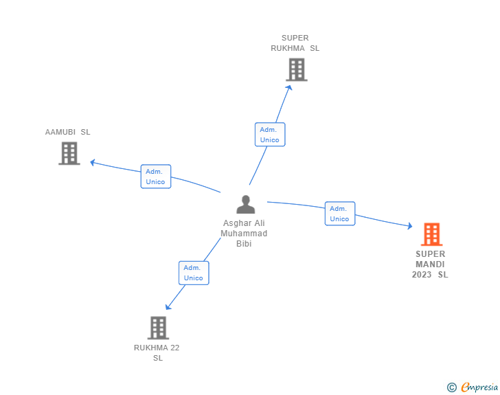 Vinculaciones societarias de SUPER MANDI 2023 SL