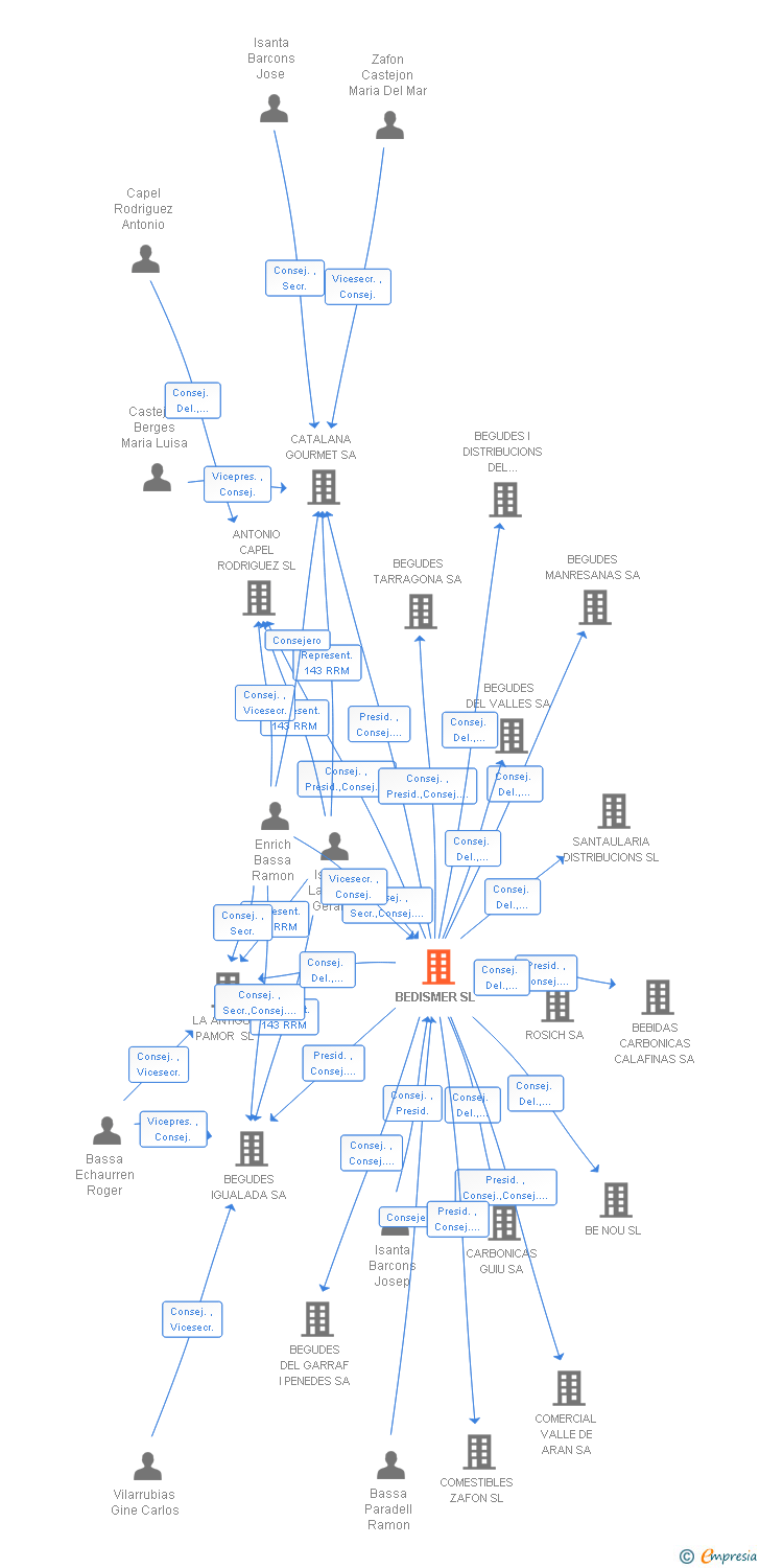 Vinculaciones societarias de BEDISMER SL