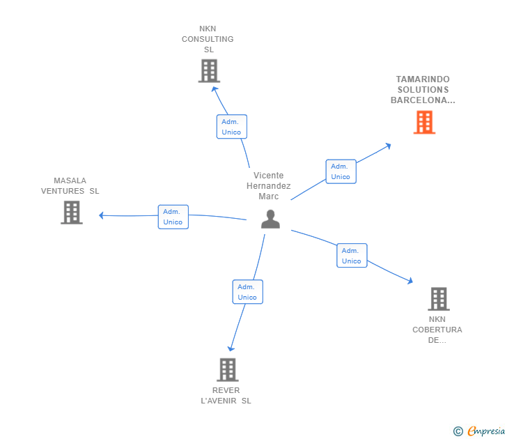 Vinculaciones societarias de TAMARINDO SOLUTIONS BARCELONA SL