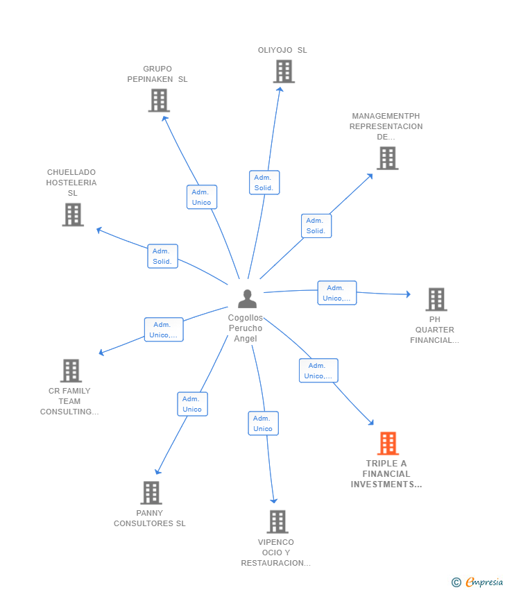 Vinculaciones societarias de TRIPLE A FINANCIAL INVESTMENTS SL