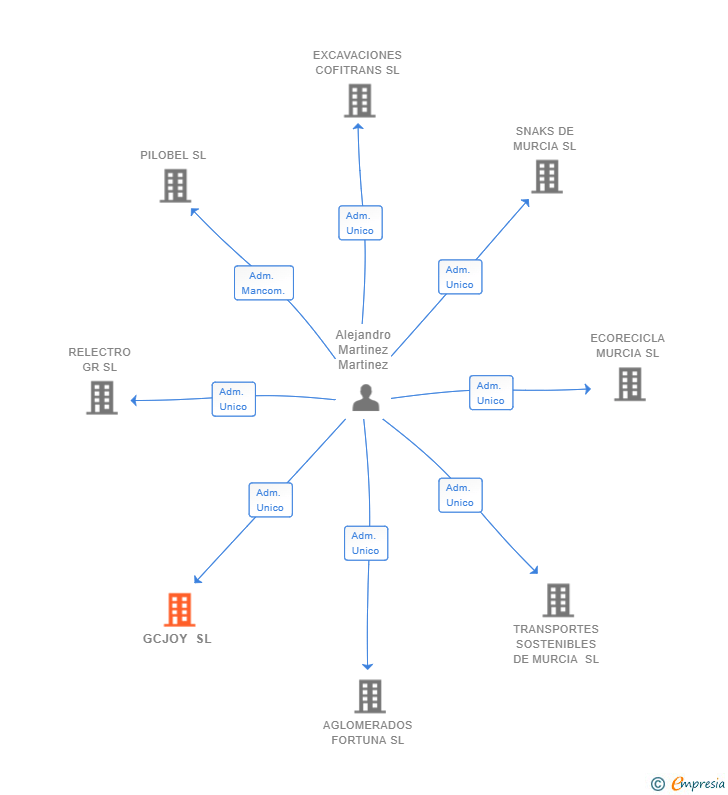 Vinculaciones societarias de GCJOY SL