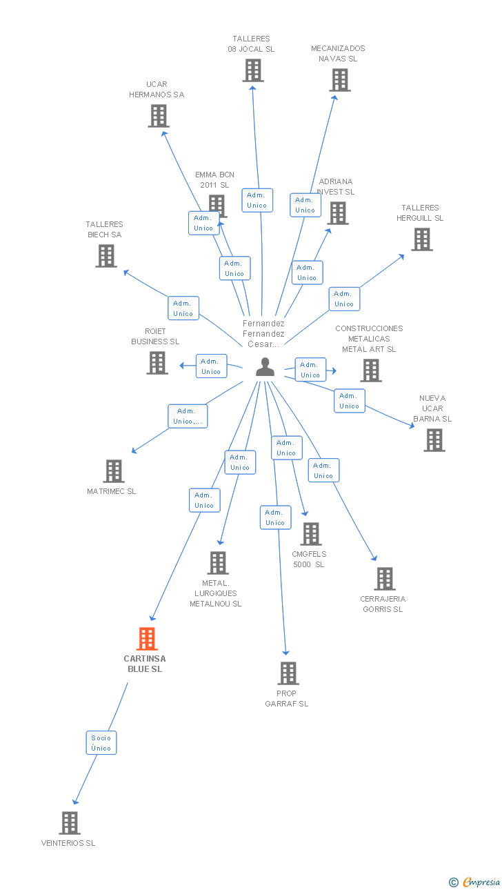 Vinculaciones societarias de CARTINSA BLUE SL