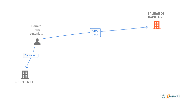 Vinculaciones societarias de SALINAS DE BACUTA SL