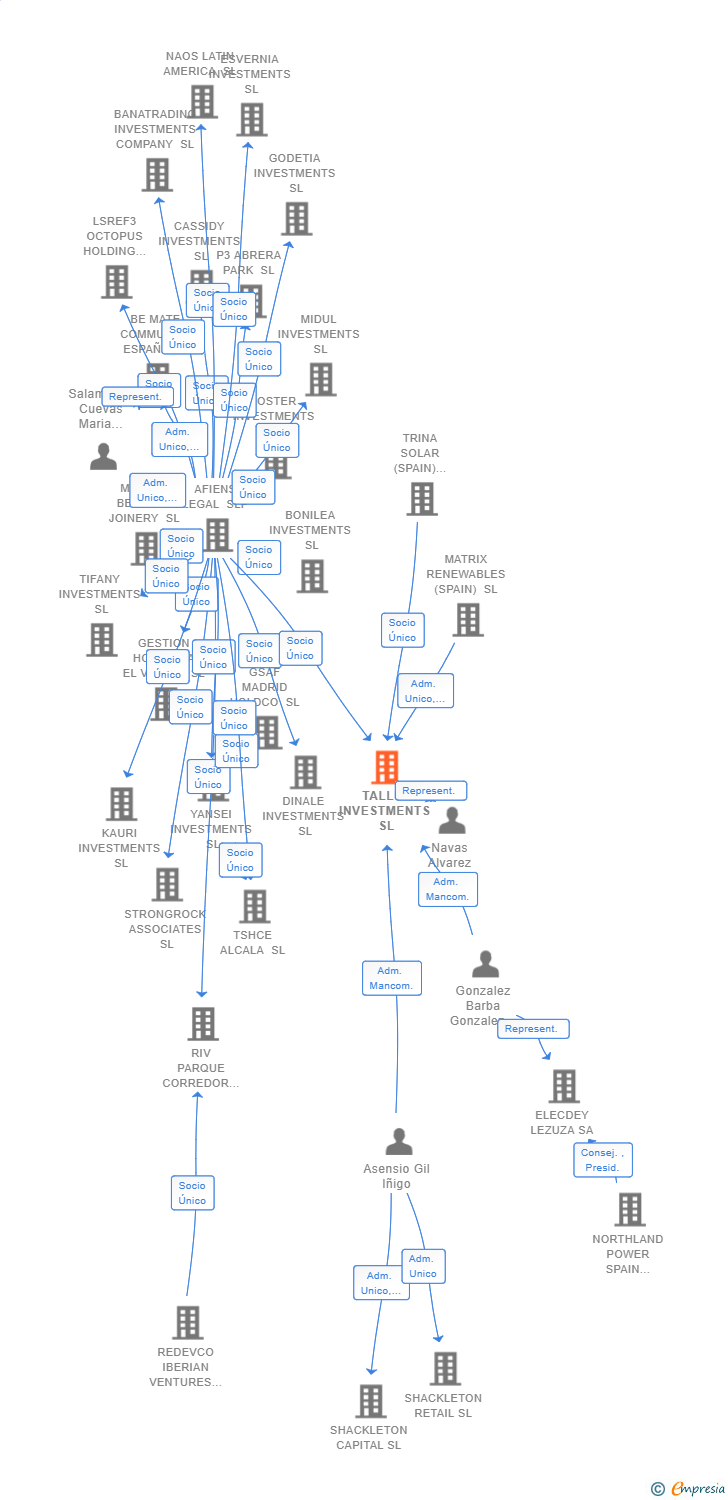 Vinculaciones societarias de TALLIN INVESTMENTS SL