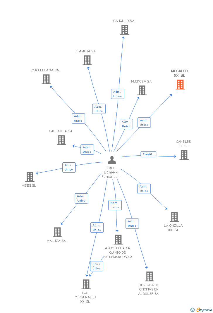 Vinculaciones societarias de MEGALER XXI SL (EXTINGUIDA)
