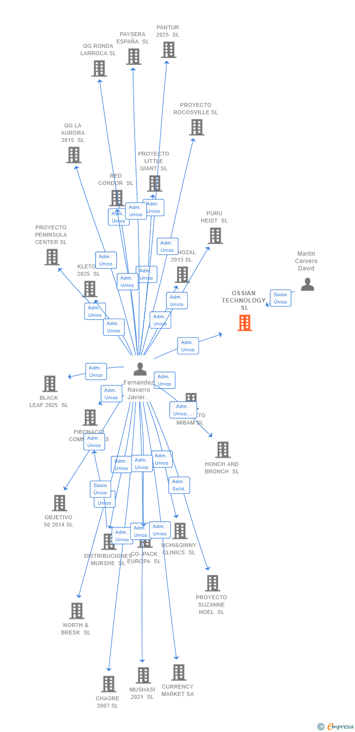 Vinculaciones societarias de OSSIAN TECHNOLOGY SL